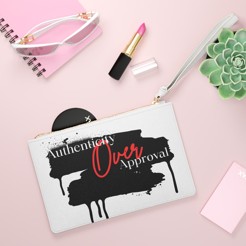 Authenticity Over Approval Clutch Bag | Trendy Fashion Accessory, Minimalist Handbag, Gift for Her, Everyday Use, Stylish Organizer