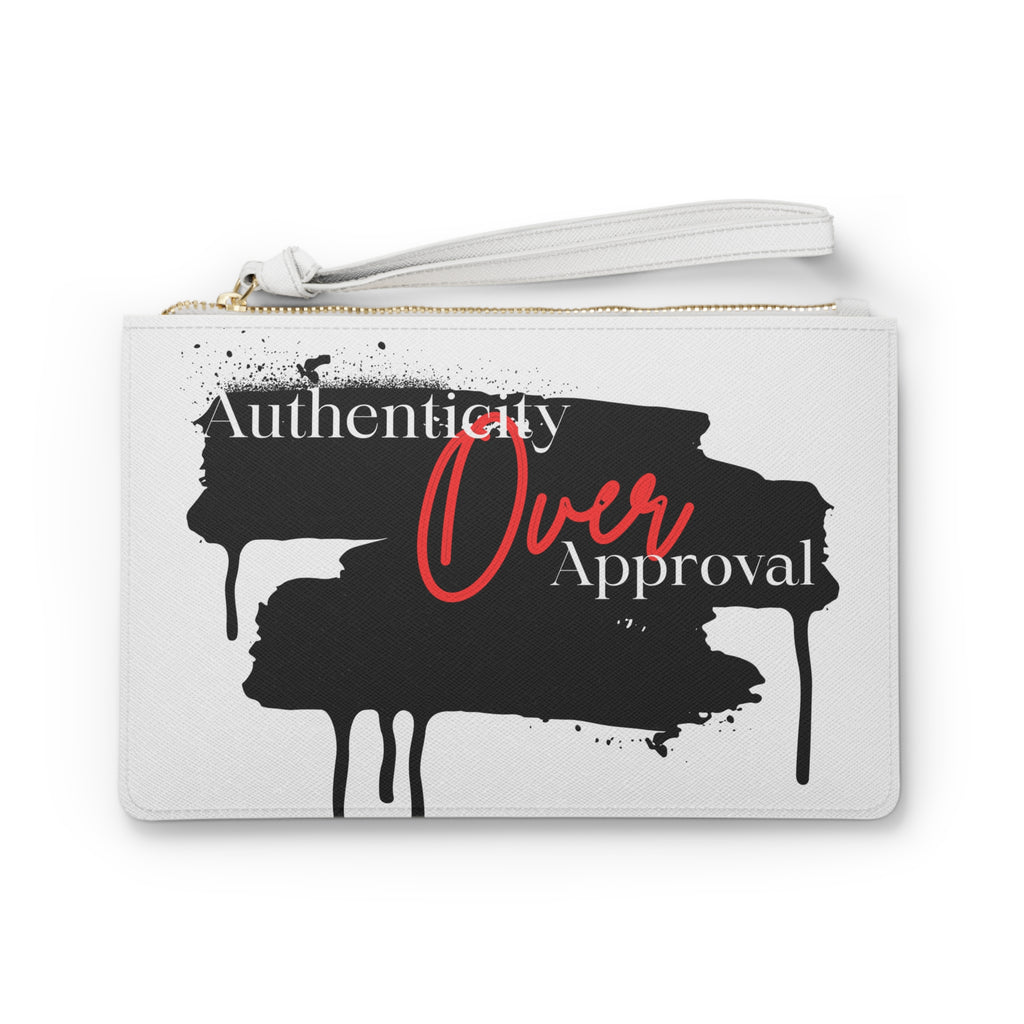 Authenticity Over Approval Clutch Bag | Trendy Fashion Accessory, Minimalist Handbag, Gift for Her, Everyday Use, Stylish Organizer